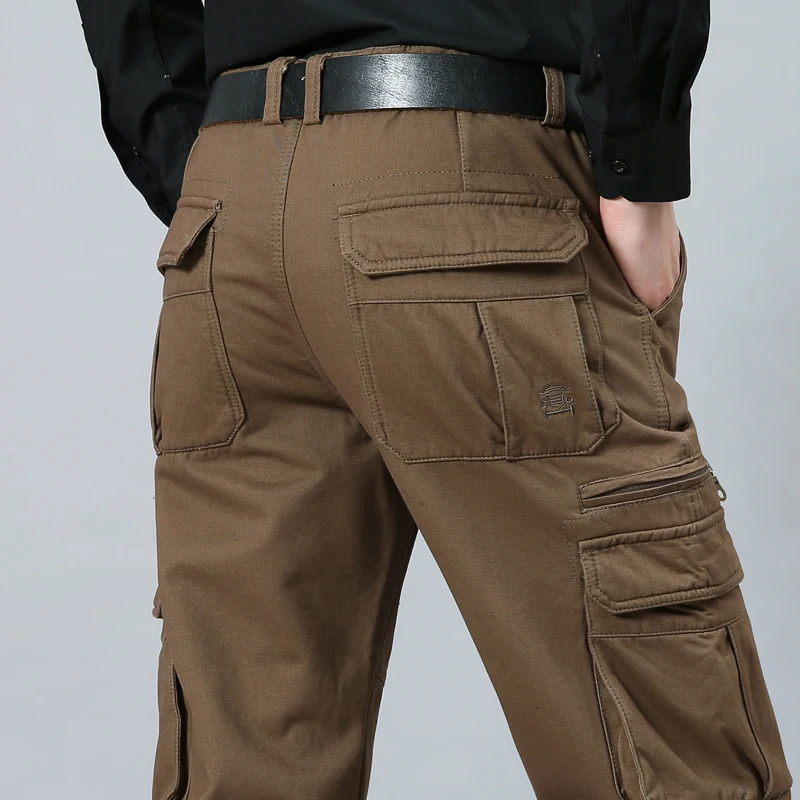 Straight Leg Cargo Mann Hosen Frühling Multi-Taschen Freizeit hose Herbst grün Baumwolle Hosen Jogger große Größe 48