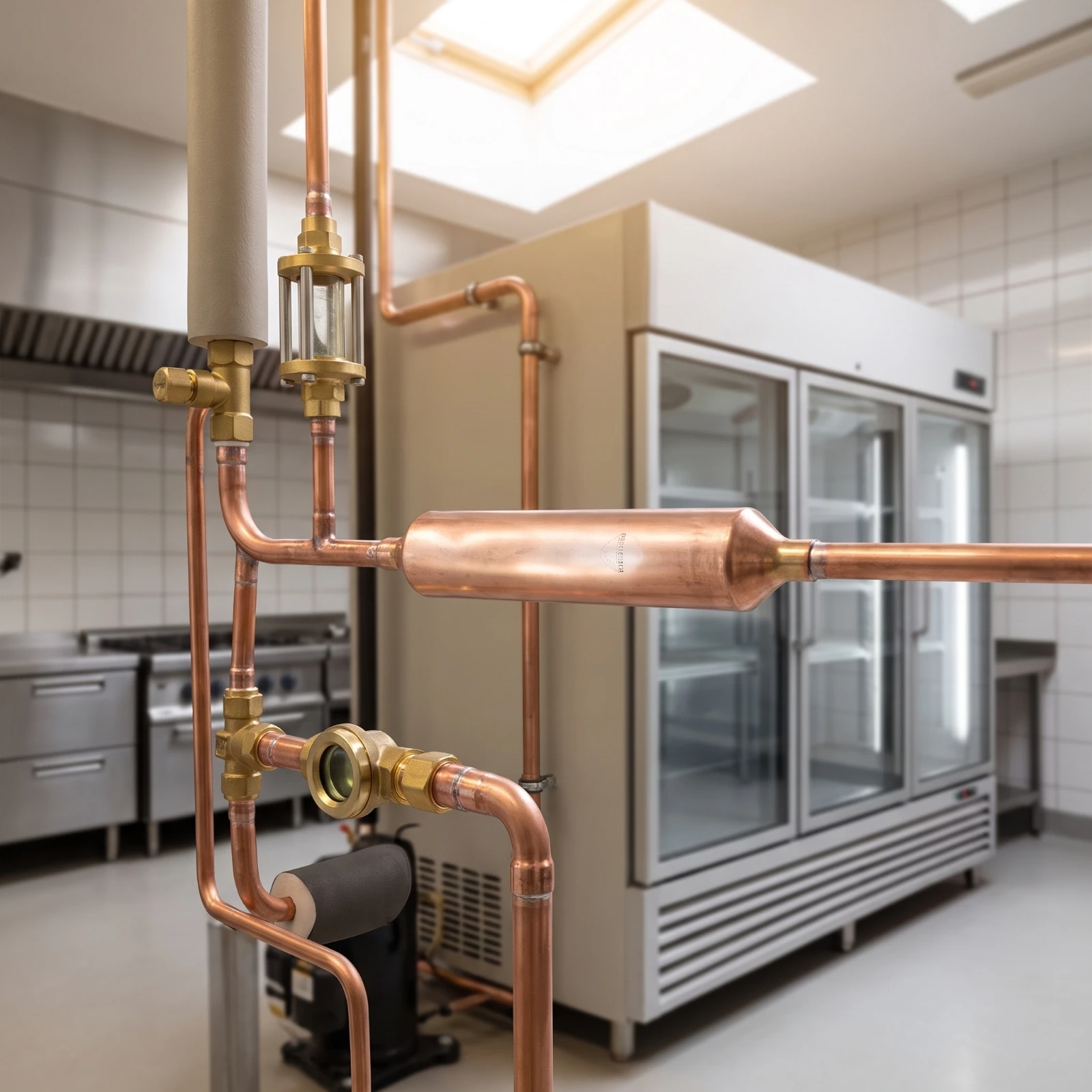 Refrigeration Filter Drier with Silica Inline Drying Filter Sealed Copper Hardware for Compressor Protection