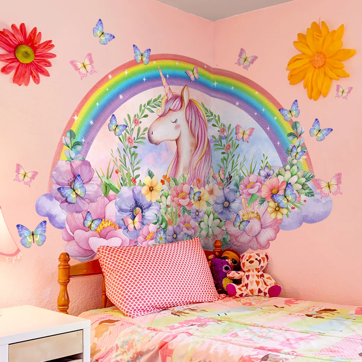 Large Unicorn Vinyl Child Wall Stickers For Baby Girl Room Decor Bedroom Accessories Adhesive Wallpaper Wall Decal  Room Decor