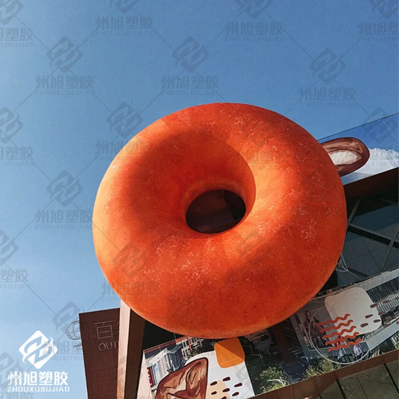 Giant inflatable donuts, white LED lights air blown bread bakery/cake shop architectural decoration campaign advertising props