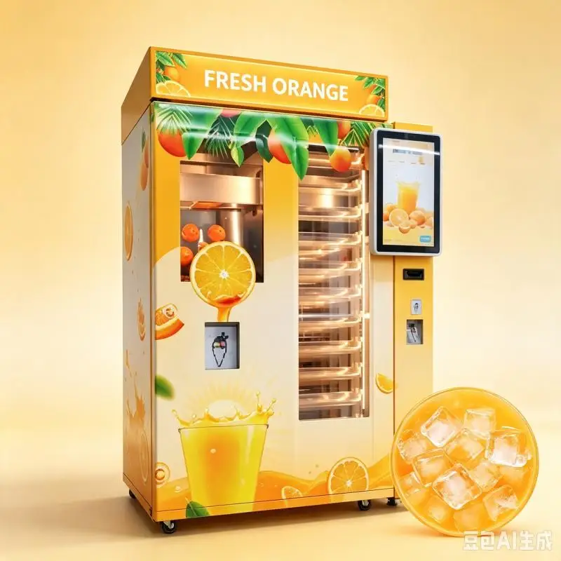 Customized Orange Juice Vending Machine High Speed Citrus Extractor Smart Beverage Dispensing Technology