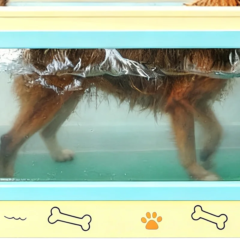 Pet Underwater Treadmill-Modern Rectangle Design Freestanding Metal Construction Apartment Use Soaking Function