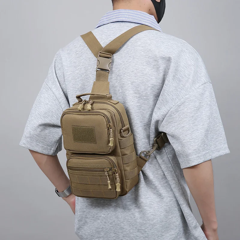 Taktische Brusttasche für Männer, multifunktionale Angeltasche, strapazierfähige Umhängetasche für Reisen, Camping, Wandern, Outdoor-Aktivitäten – Detail 11