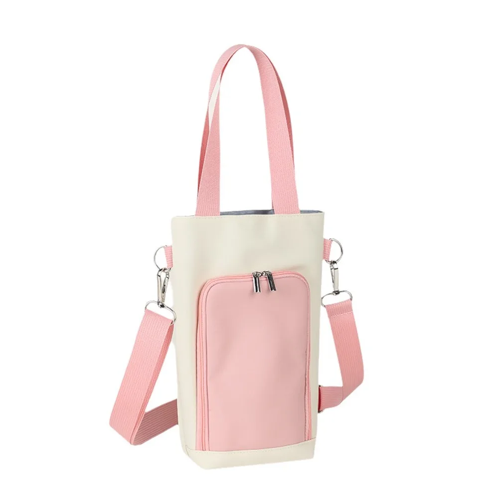 Adjustable Strap Crossbody Water Bottle Bag Waterproof Front Pocket Portable Cup Sleeve Open Top Phone Bag