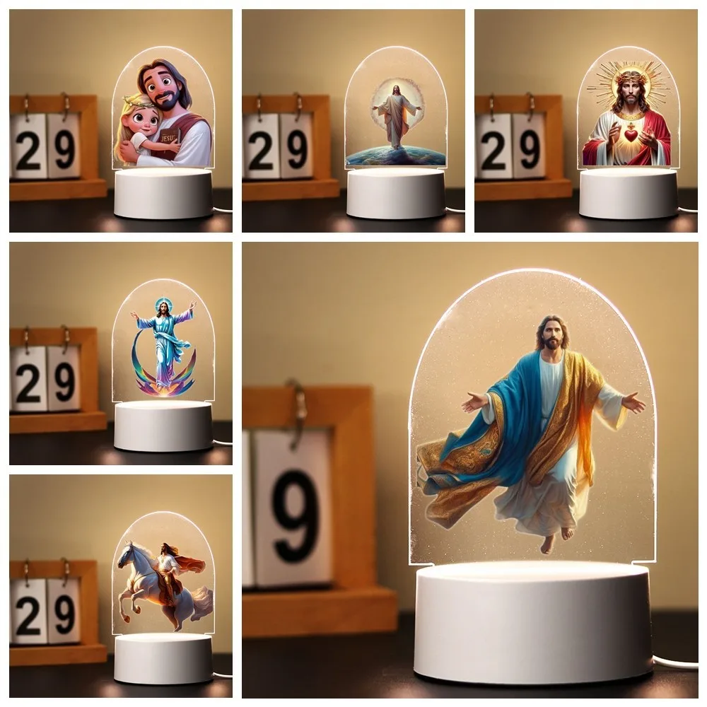 The Jesus 3D Visual Night Light for Children's Room Decor the God Boys Girls christening Gift