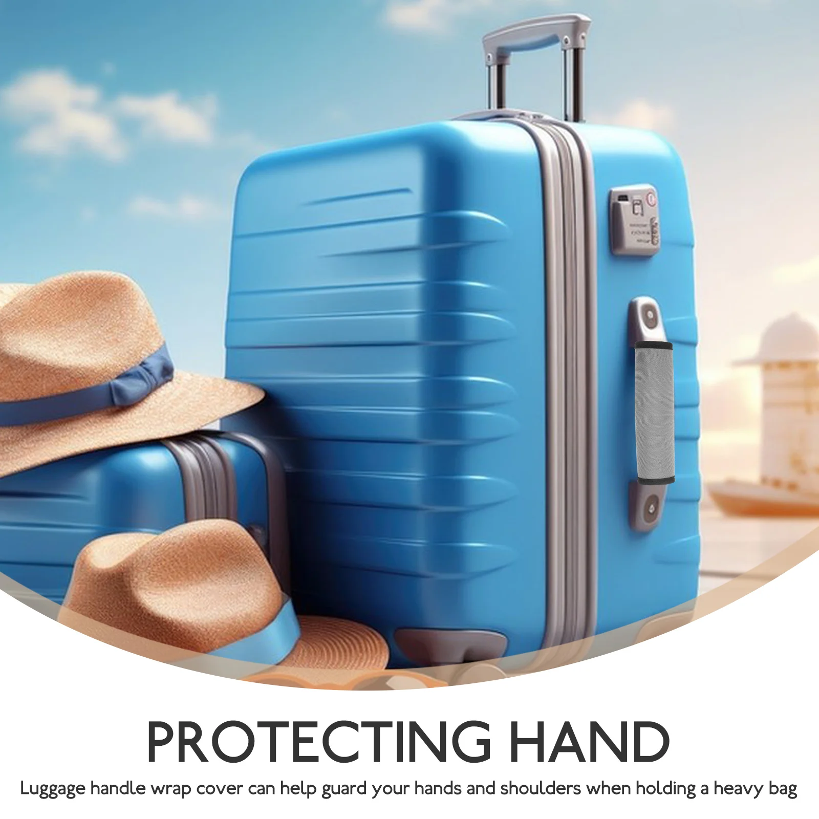 

2pcs Luggage Wrap Grip Protector for Suitcase Bag Travel Purse Straps Easy Install Padded Neoprene Handles Grips
