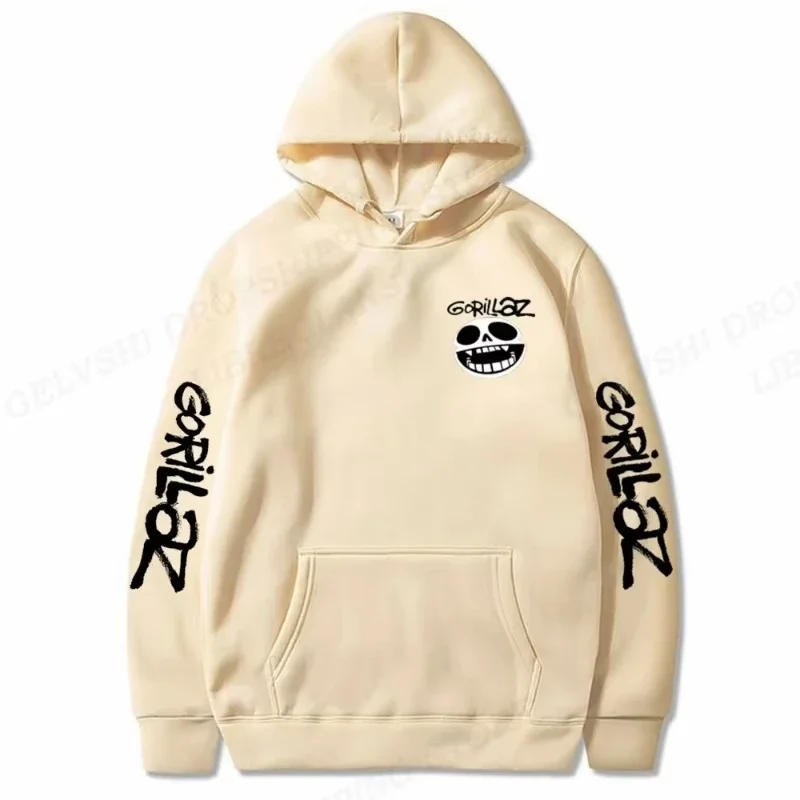 سترة بغطاء للرأس من Gorillaz الناعمة 2025 ألبوم موسيقى فرقة الروك سترة مريحة من القماش موضة الشارع كاجوال للجري Cyberpunk St