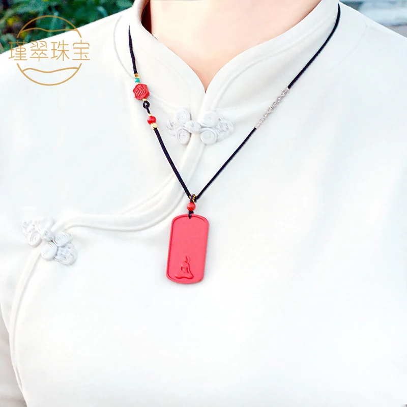 Amorphous Buddha Pendant High-Content Red Necklace Men and Women Neck Jewelry