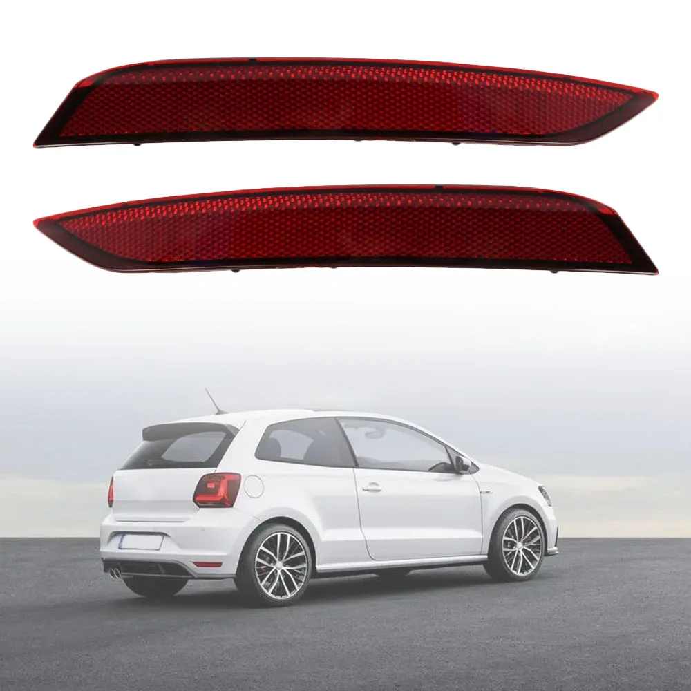 Car Rear Bumper Reflector Light  Brake Lamp Fit for VW POLO HB 2014-2017 Red light Tail Brake Rear Fog Lamp Dynamic Turn Signal