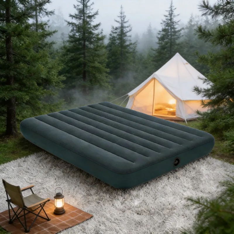PVC Flocked Inflatable Air Bed Foldable Portable for Camping/Picnic/Travel 2026