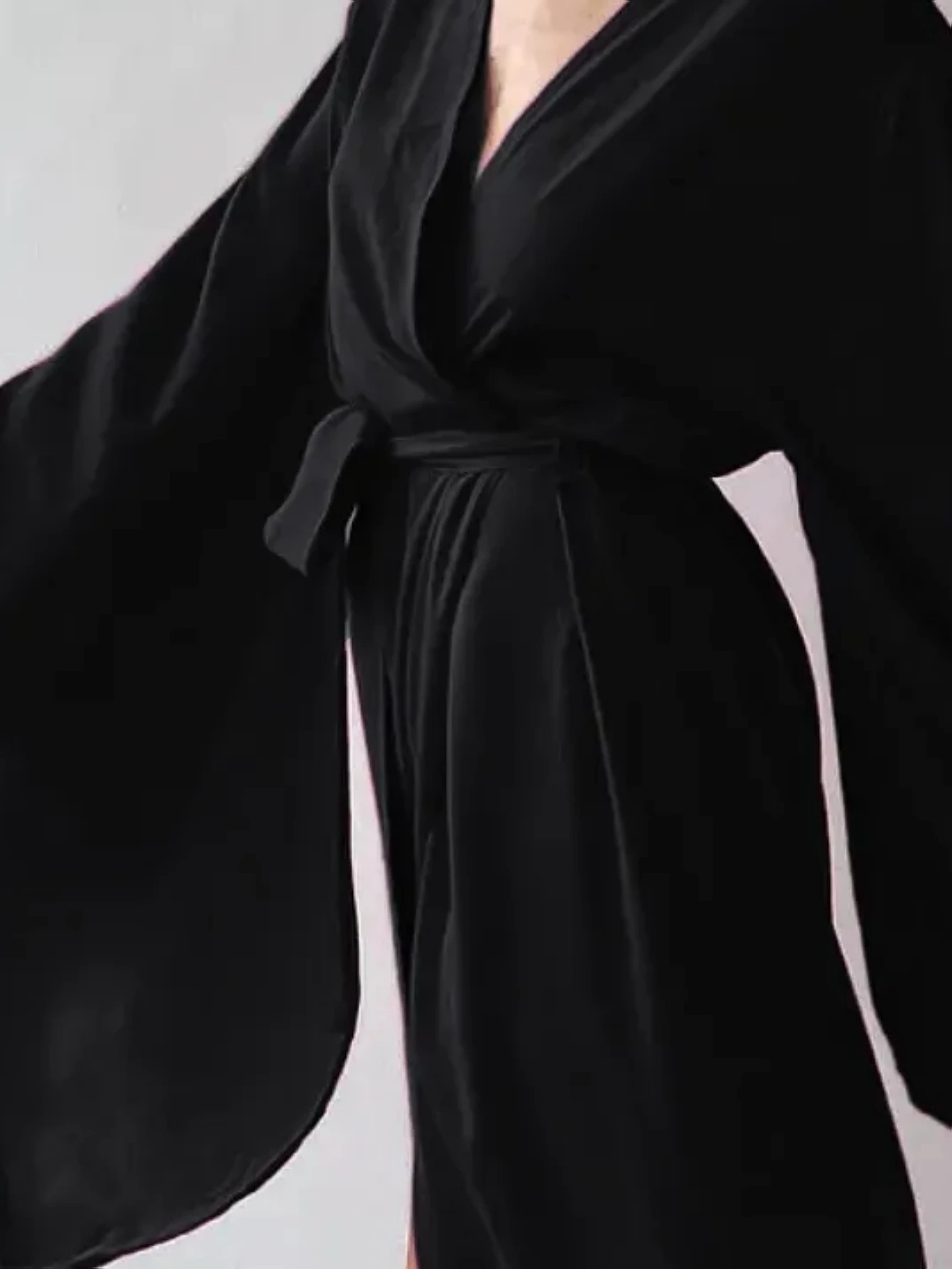 Women's Summer Beach Bohemian Ethnic Kimono Cardigan, Batwing Sleeve Bikini Cover Up with Belt, Vacation Wrap Dress Shawl