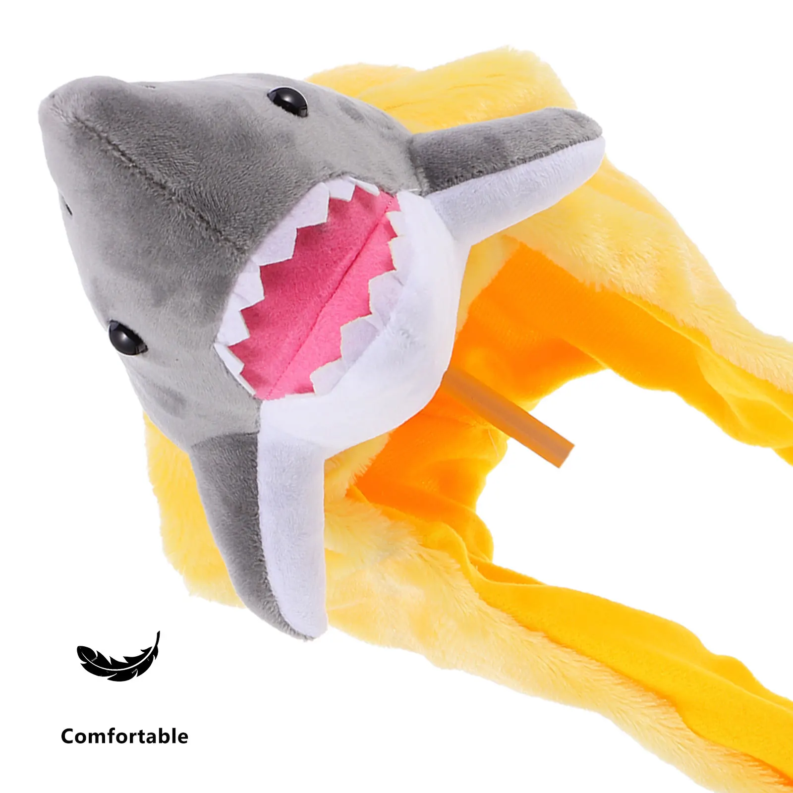 

Cute Shark Headgear Cartoon Hats Party Photo Props Warm Ears Unisex Soft Adjustable Fits Most Ideal Gift Easter Christmas