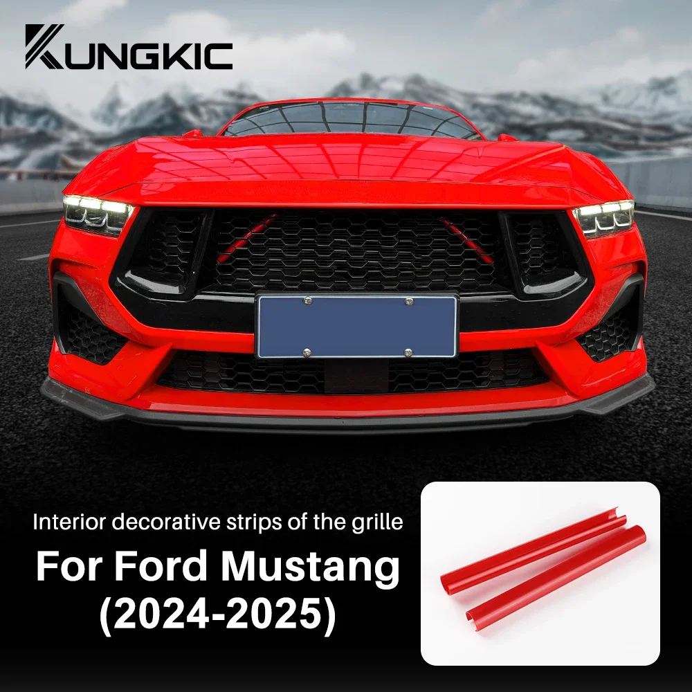 

Car Front Grille Trim Strips for Ford Mustang GT Dark Horse EcoBoost 2024 2025 Wrap Sport Styling Decoration Accessories