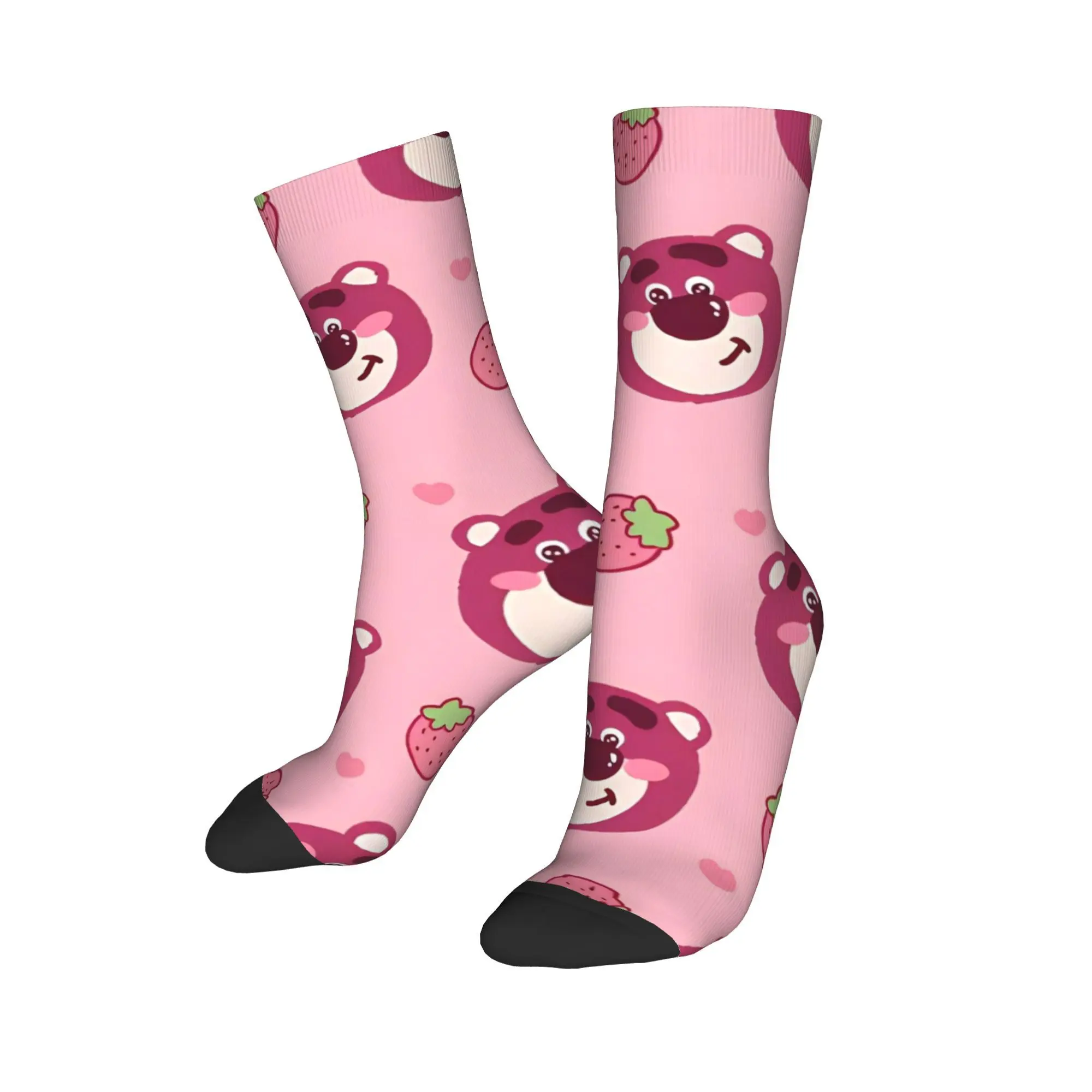 Happy Funny Men's Socks Hip Hop Lotso Strawberry Bear Toy Story Sock Polyester Lots-o'-Huggin' Bear High Quality Women's Socks