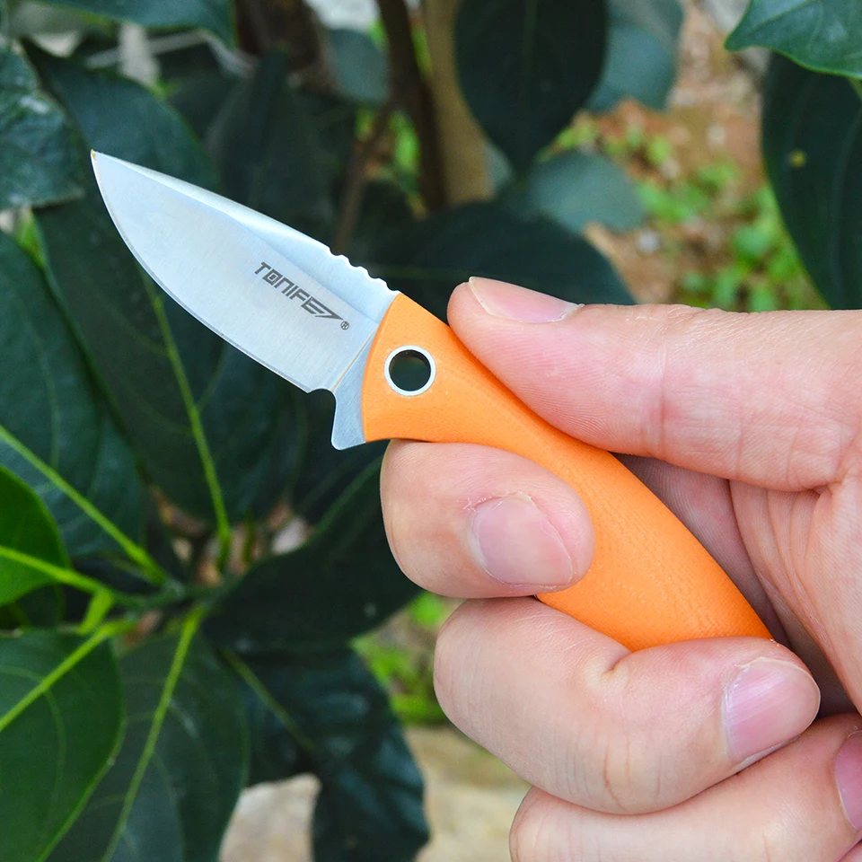 TONIFE Squirrel Fixed Blade Neck Knife Full Tang 4-5/8 Inch Overall with Kydex Sheath and Ball Chain EDC Tools HKT2018