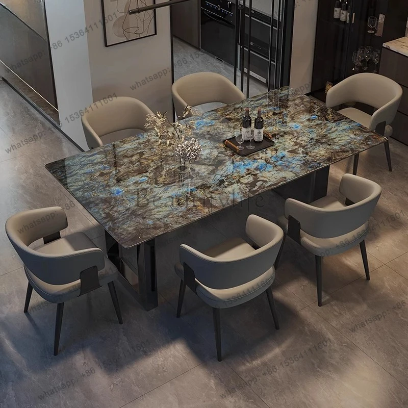 

Dining table light luxury high-end marble dining table modern simple household microcrystalline stone
