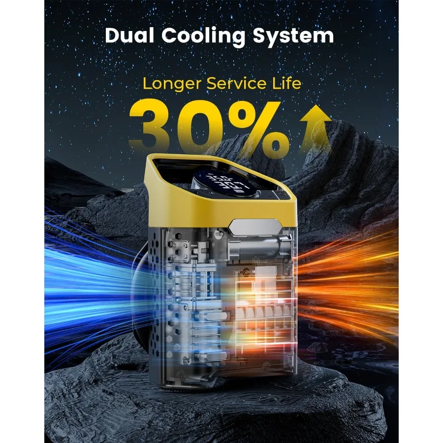 ضاغط هواء محمول عالي التحمل بقوة 160 رطل لكل بوصة مربعة لتضخم الإطارات السريع في مضخة هواء كهربائية لاسلكية لمدة دقيقة واحدة مع Pr رقمي #5