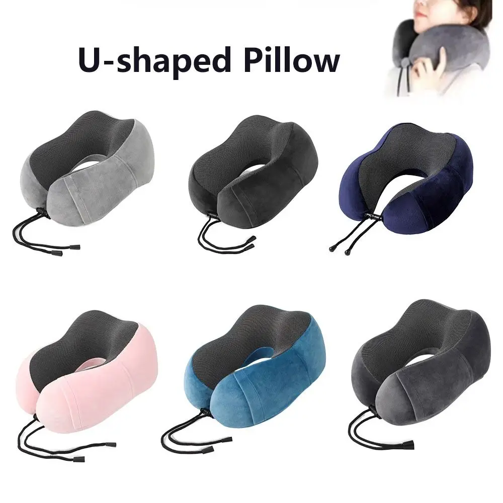 

Portable with Storage Bag U Shaped Neck Pillow Soft Foldable Travel Neck Guard Pillow Lightweight Neck Support Cushion Train