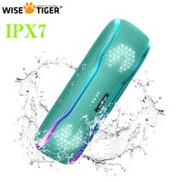 WISE TIGER F10C Outdoor Speaker Bluetooth Speaker IPX7 Waterproof Loudspeaker Stereo Surround Speaker with colorful lights