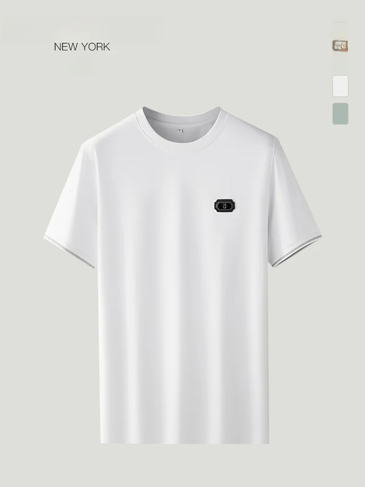 

Ultra-Lightweight Men's Modal ort-Sve T-irt round Ne f Sve Summer White Thin Comfortable Breathable Casual Top