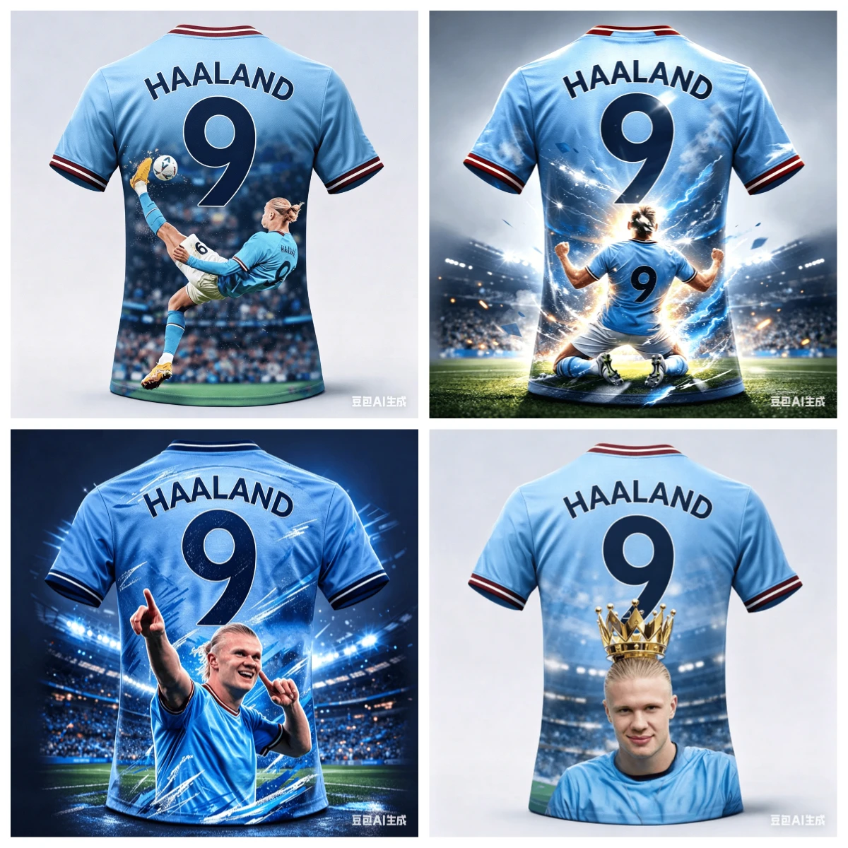 Fan-exclusive Haaland No. 9 Adult and Kids 3D Printed Jersey, Sports Casual Supporting Breathable Short Sleeve