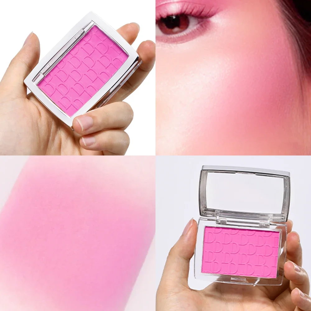 Paleta de rubor en relieve mate, colorete rosado, rubor Facial en polvo, Coral rosa de alta pigmentación, rugido para mejillas, cosméticos suaves