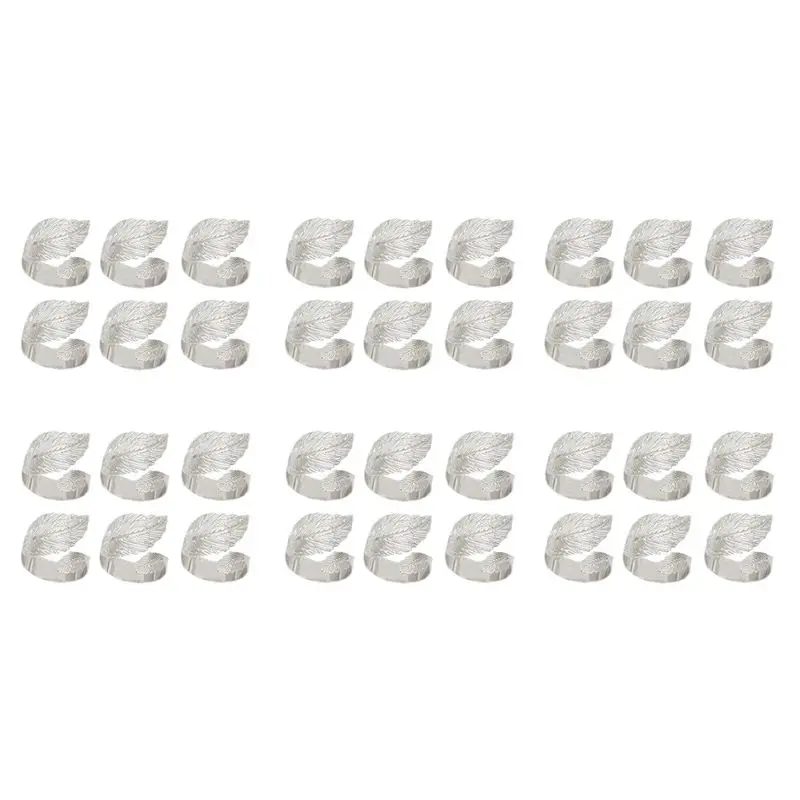 ABCA-Leaf Napkin Rings Set Of 36,Leaves Napkin Rings For Table Setting,Metal Leaf Napkin Holder Rings For Holiday Party
