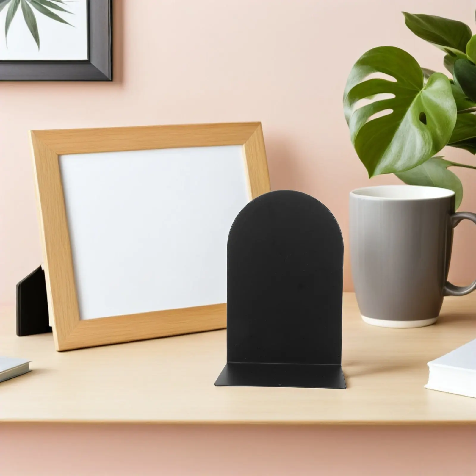 

4Pcs Bookends Stable L-Shaped Metal Book Stoppers for Office Home School Heavy Duty Desk Book Organizer Shelf Holder Black