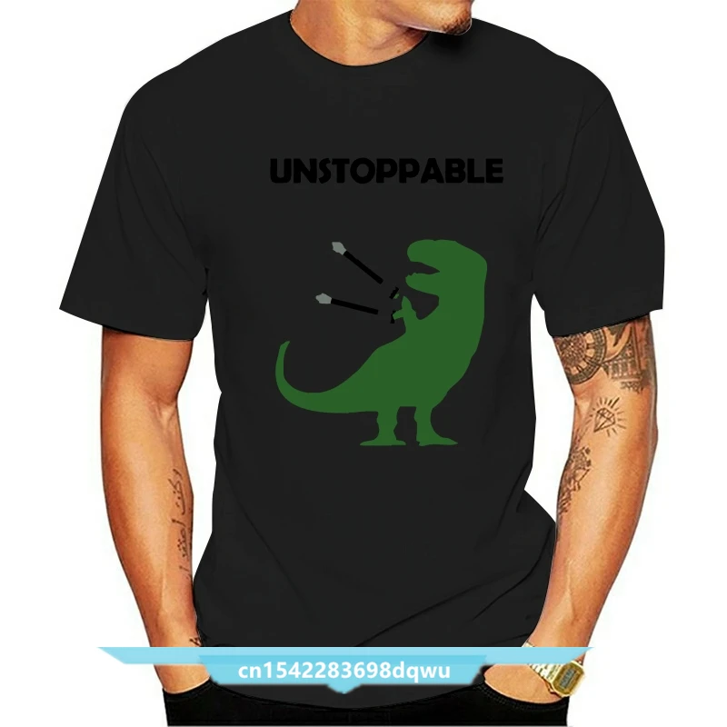 Unstoppable T-Rex T-shirt Funny Drawing Dinosaur Tee Dino Nature Animal Top Long Sleeve T Shirt Men