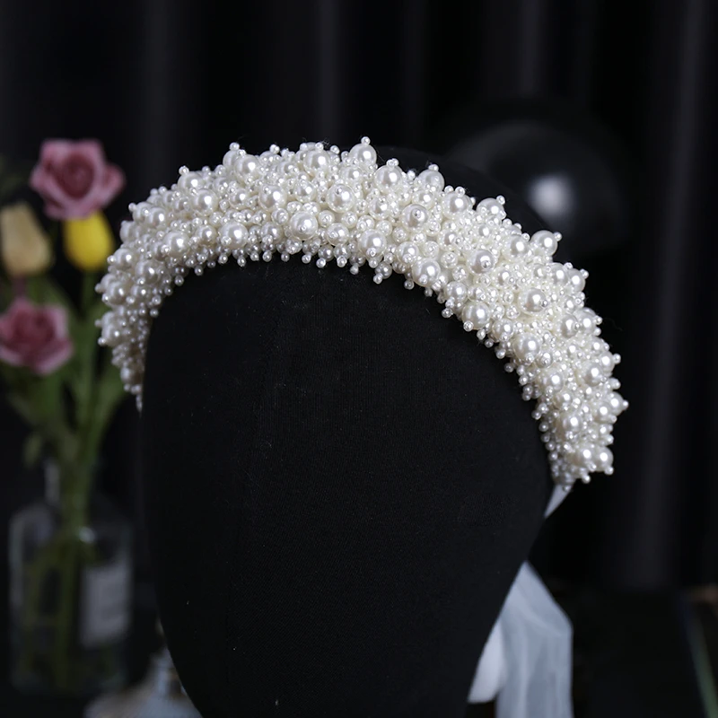 

Bridal Headwear Beaded Headband Wedding Dress Pearl Headband