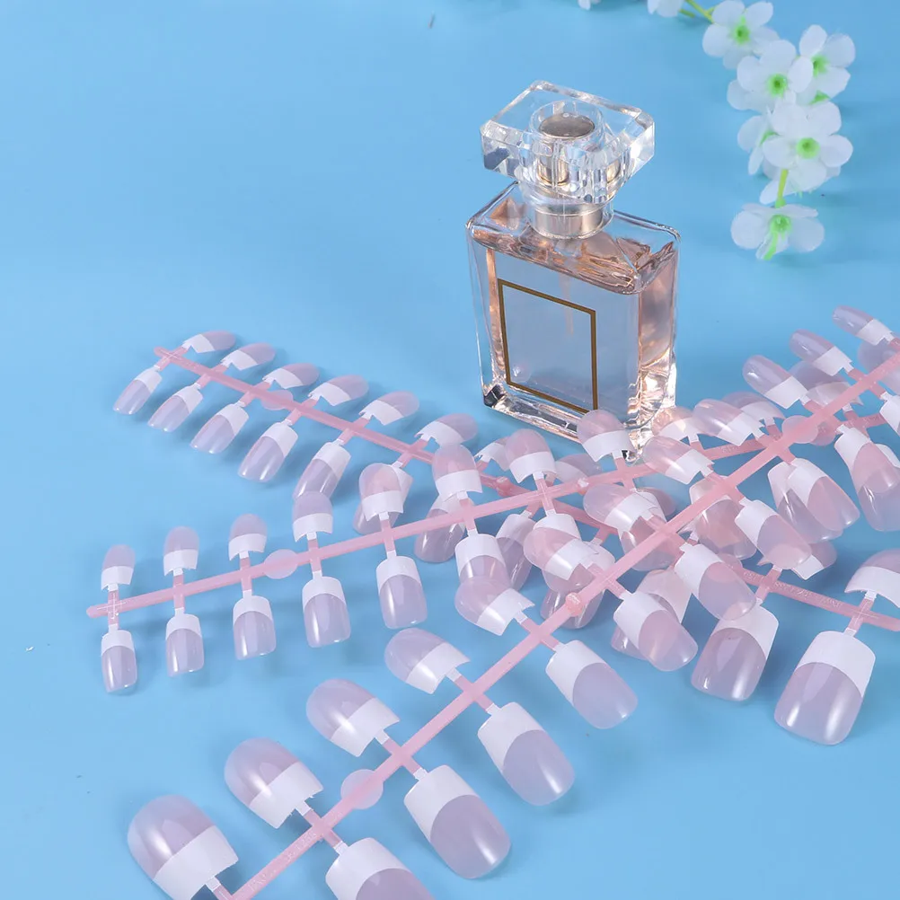 

240 шт., французские прозрачные накладные ногти, розовые, с полными кончиками, прочные искусственные аксессуары для дизайна ногтей, свадебная вечеринка, Хэллоуин