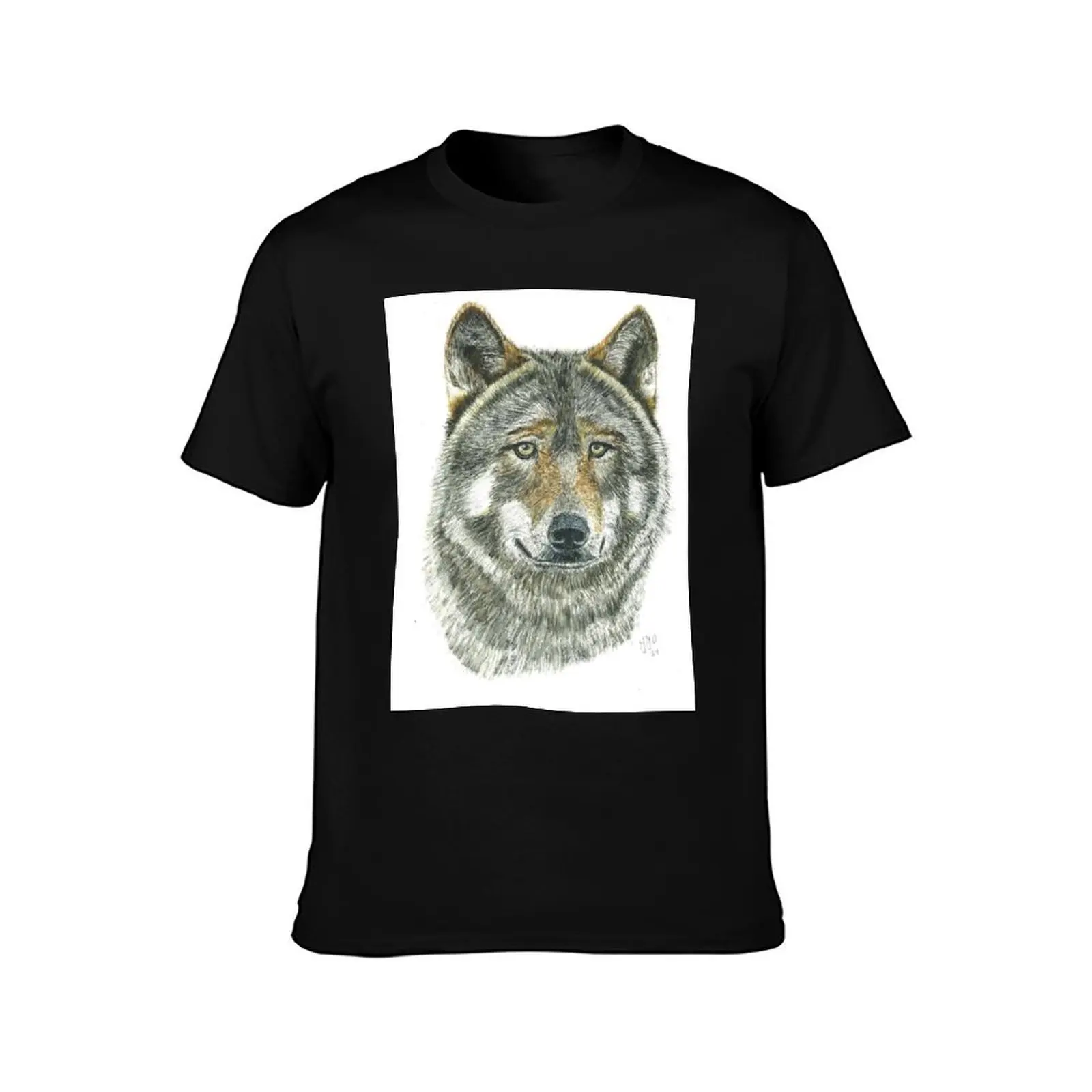 wolf, looking mysterious or...is he dangerous? T-Shirt anime figures custom t shirt plus size clothes plain t shirts men