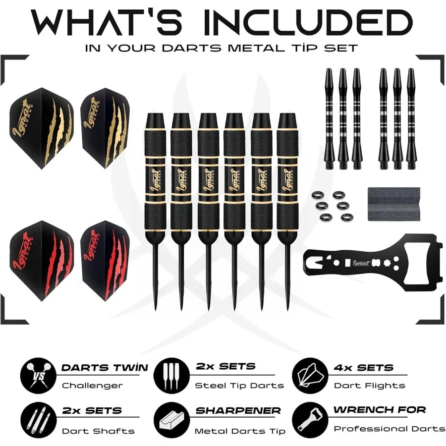 Dardos con punta de acero de primera calidad para juegos competitivos y entretenimiento en el hogar, paquete de 3, 6, 12 barriles de latón con ejes de aluminio, deslizamiento de 16 piezas