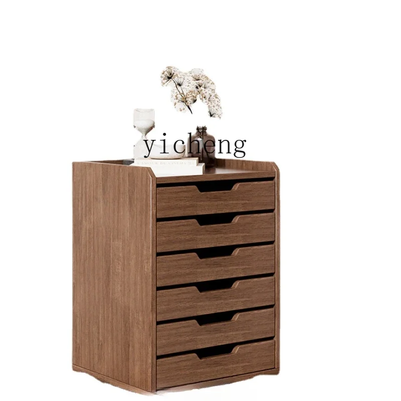Solid Wood Mobile File Cabinet Drawer Chest of Drawers Layered Material Storage Cabinet Office Table