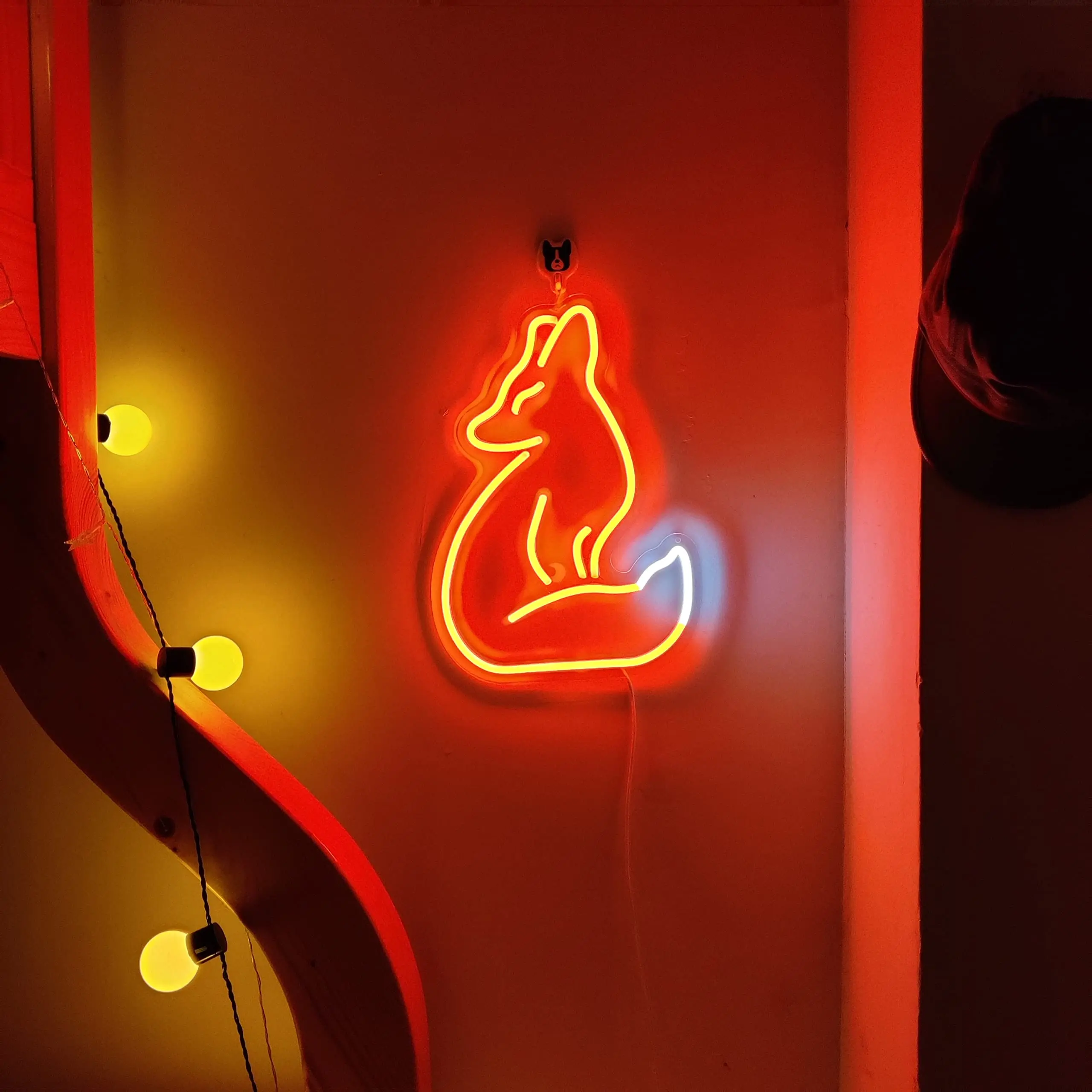 Fox Pattern LED Neon Signs Light, USB, Festa, Bar, Clube, Restaurante, Luzes de suspensão, Casamento, Decoração de Natal