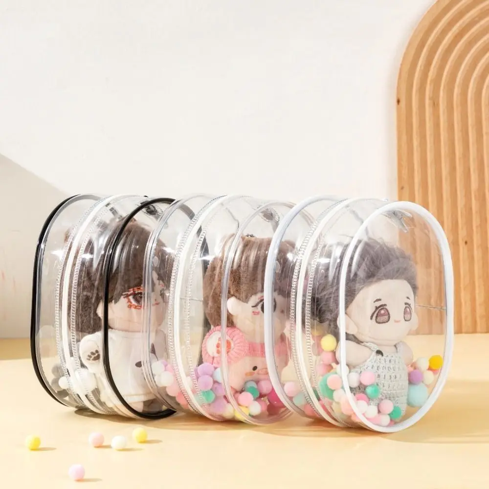 with Plush Ball Doll Transparent Walking Bag with Keychain Thicken Cotton Doll Display Bag Portable Creative