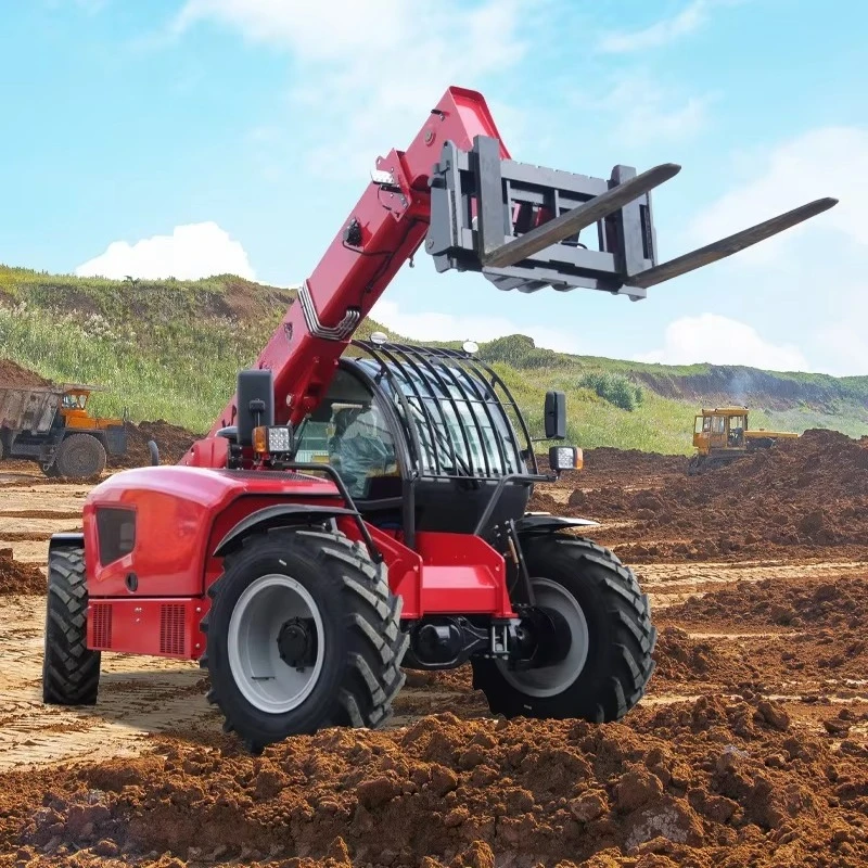 4.5 Ton 17m Rotating Telescopic Handler Forklift with Air Conditioning Cabin 4x4 Heavy Duty Telehandler Boom Lift Loader