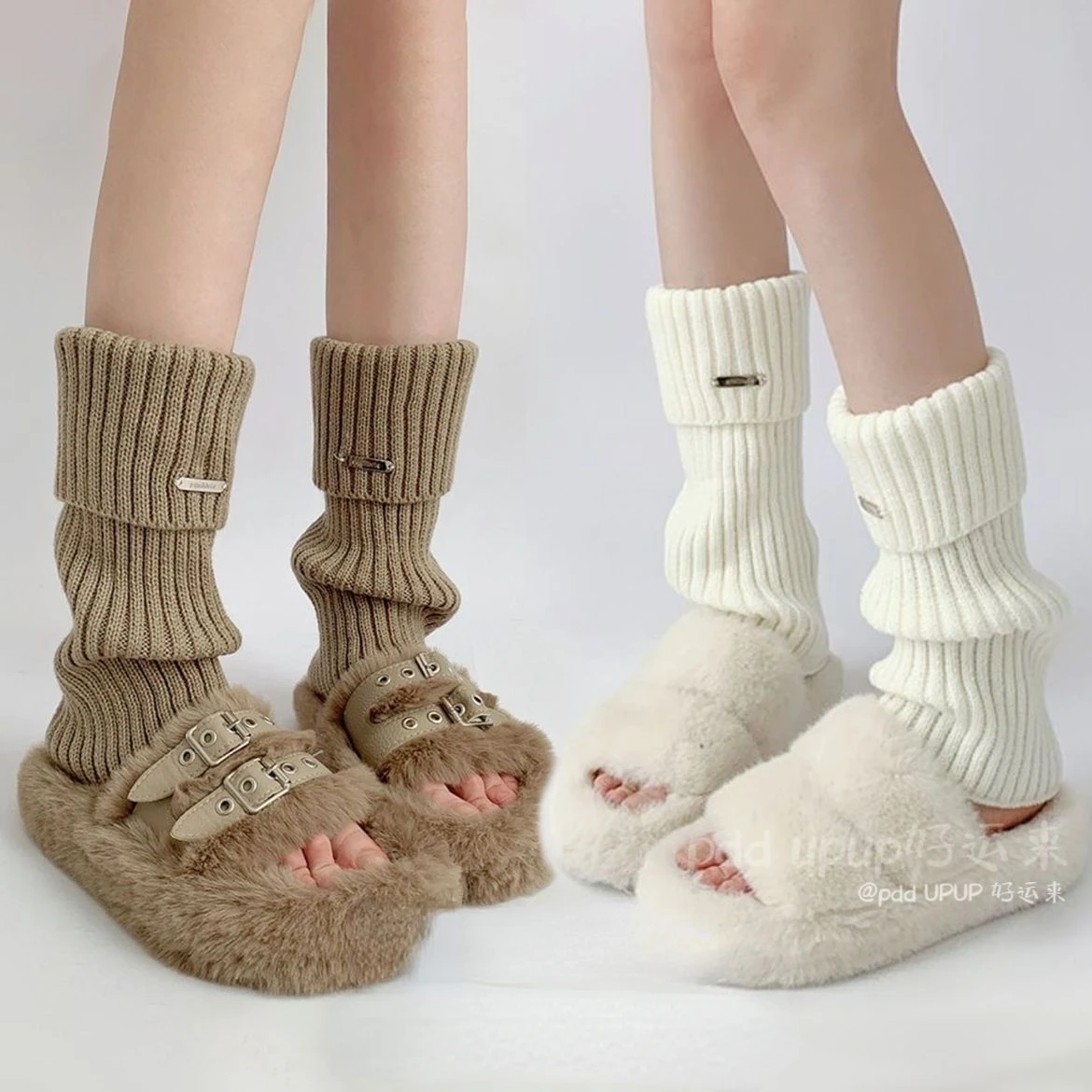 

JK Knitted Thickening Stacked Sock Autumn Winter Warm Fashion Leg Cover 2024 New Uniform Accessories Daily Solid Color for Girls