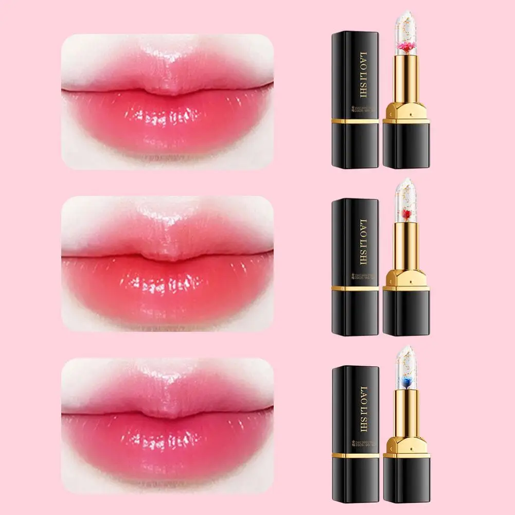 Fiori Sfumatura Gelatina Rossetto Creativo Nuove Signore Perdita delle labbra Pellicola non colorata Idratante per labbra Balsamo idratante duraturo Kor M4V5