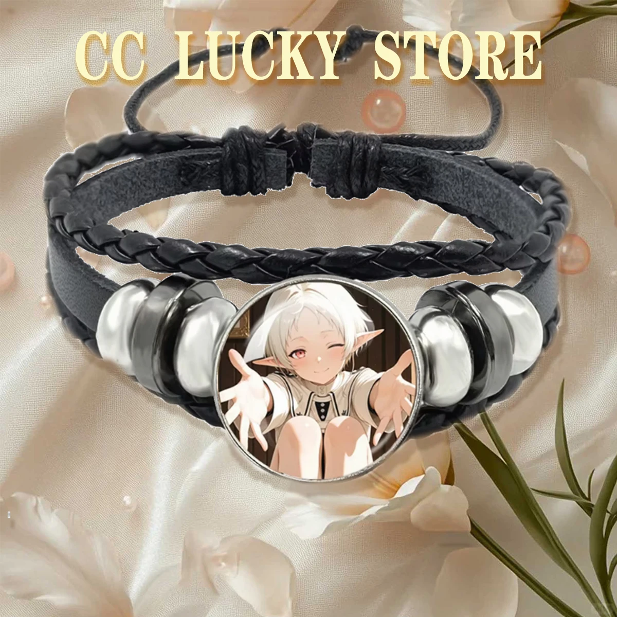 Mushoku Tensei: Jobless Reincarnation‌ 16MM Glass Cabochon Bracelet Cartoon Pendant Jewelry Accessories Drawstring Bracelet Gift