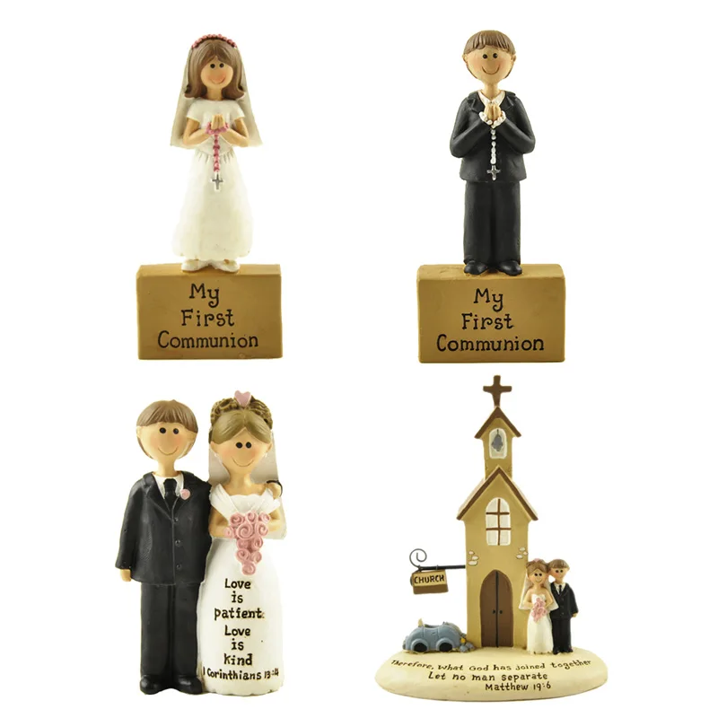 My First Communion Love Gift Home Decoration Accessories Wedding Gift Roses Bridegroom Bride Valentines Day Gift Lovers Figurine