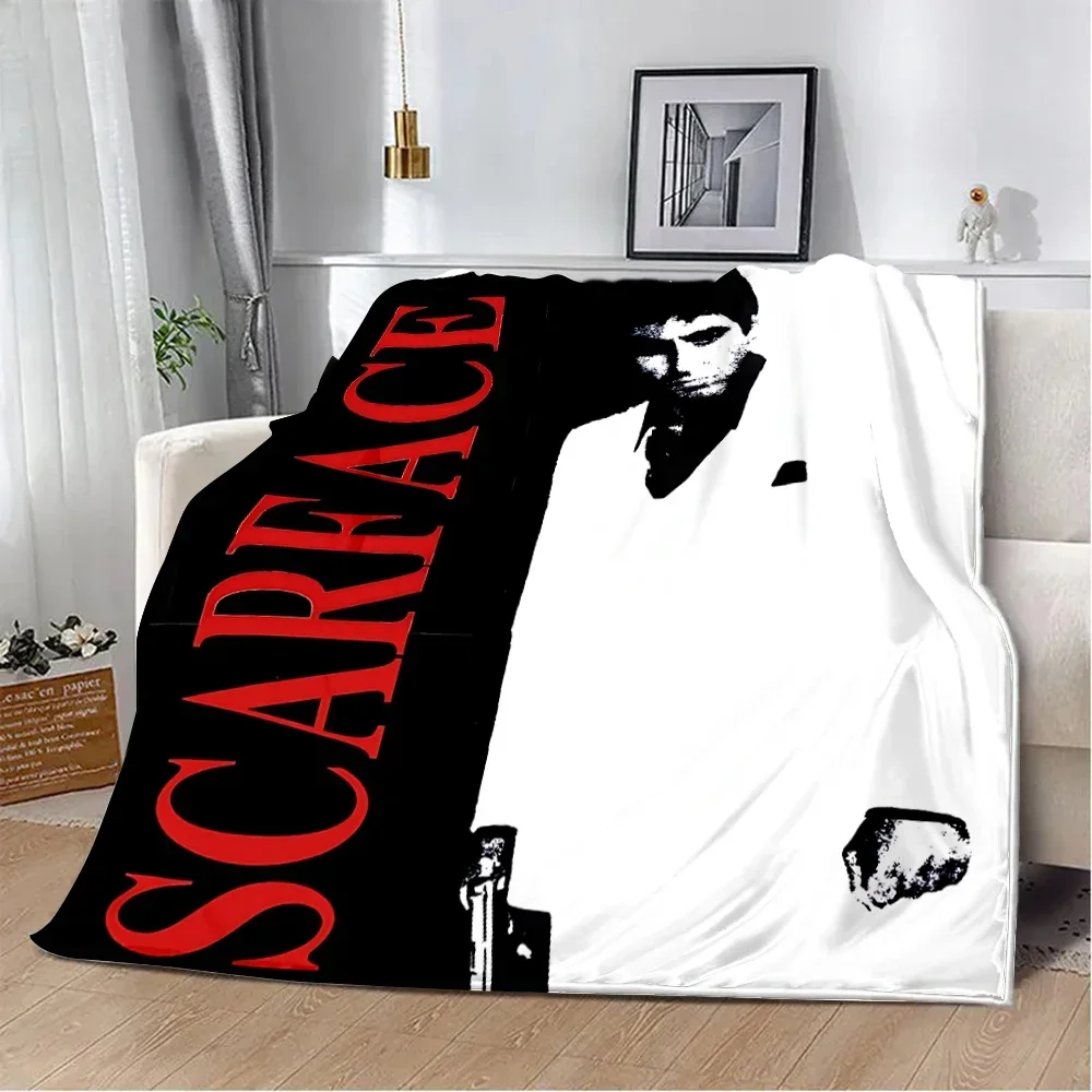 

Плед с принтом Scarface, мягкий и теплый, идеально подходит для дома, путешествий, пикников и в качестве подарка на день рождения.