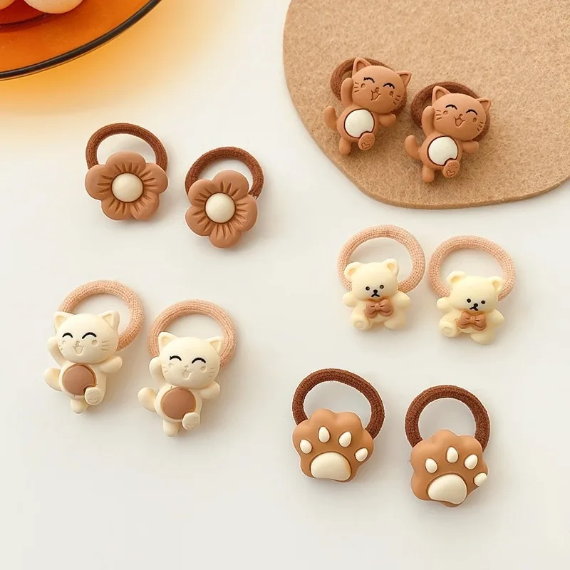 Kawaii Cartoon Baby małe Scrunchies śliczne dzieci dziewczyny dzieci elastyczne gumki do włosów akcesoria do związywania włosów pierścień z liny