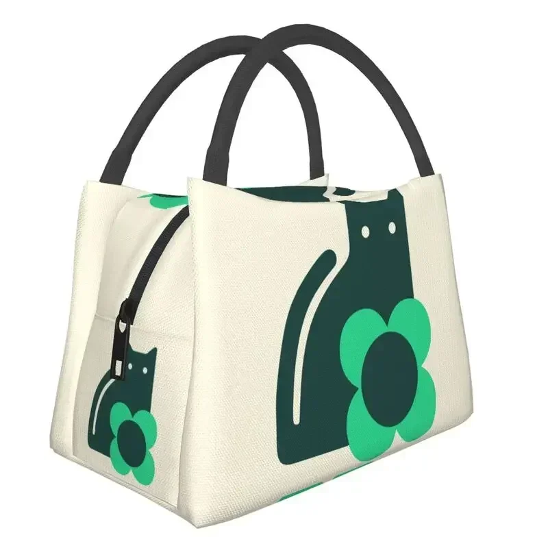 

Cat Insulated Lunch Tote Bag for Women Scandinavian Portable Cooler Thermal Food Lunch Box Office