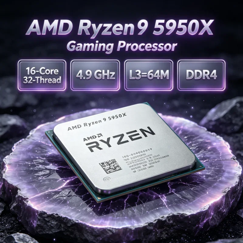 AMD Ryzen 9 5950X 3.4 GHz 105W DDR4 Socket AM4 16-Core 32-Thread Gaming CPU L3=64M UP to 4.9GHz but without cooler