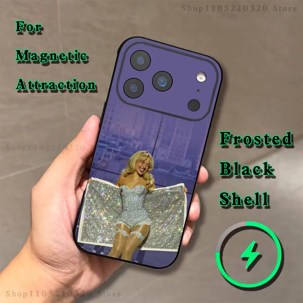 Singer S-Sabrina C-Carpenter Phone Case For iPhone 17,16,15,14,13,12,11,Pro,Max,Plus,E,Air,Mini Magnetic Magsafe Frosted Clear