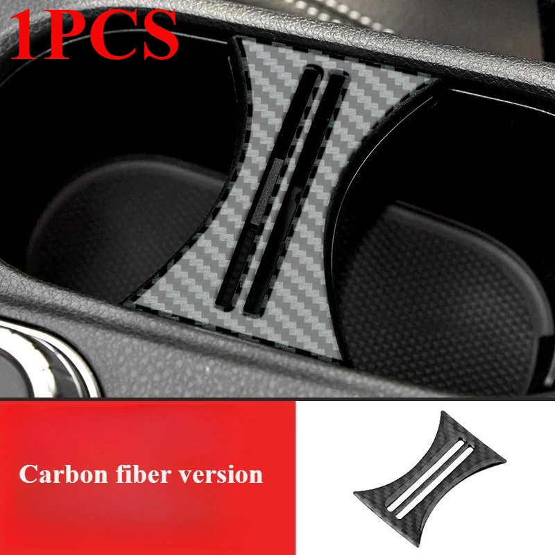 

1PCS Car Carbon Fiber Interior Water Cup Holder Decor Covers Trim for Mercedes Benz B A GLA CLA Class，Auto Parts