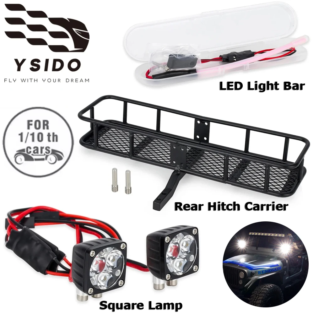Superhelle, flexible LED-Lichtleiste, LED-Lichtleiste, quadratische Lampe, hintere Anhängerkupplung, Trägergestell für 1/10 RC Crawler Axial SCX10 TRX4 TRX6