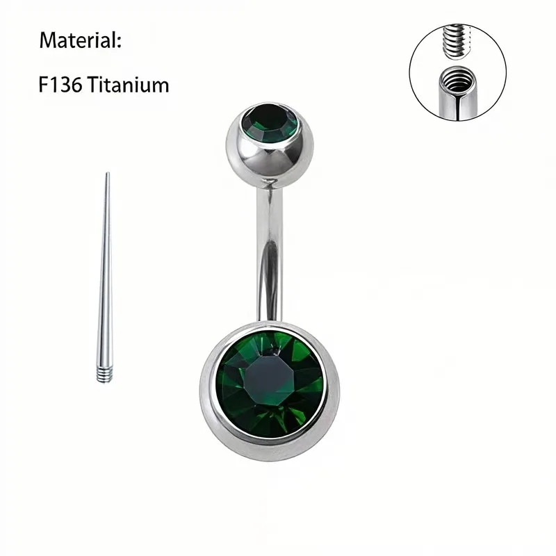 1 قطعة خاتم السرة البطن ثقب التيتانيوم G23 أبيض أحمر اللون 14 جرام x 10/12 مللي متر ميدوسا ثقب البطن مجوهرات للجسم للنساء الرجال #4