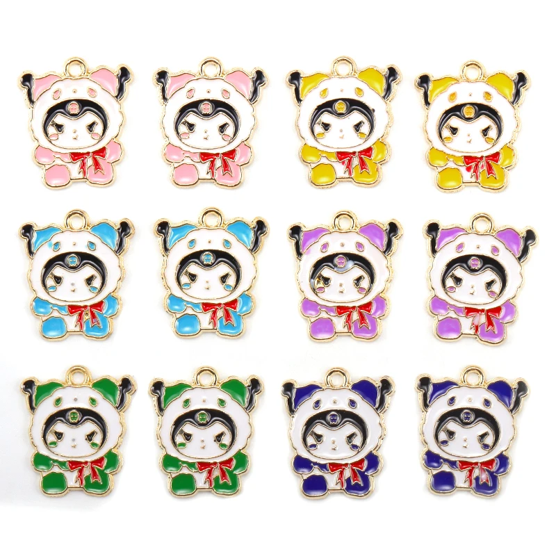 

15Pcs 21*21MM Cartoon Cute Children Enamel Alloy Pendant Suitable for DIY Earrings Bracelet Necklace Jewelry Making Accessories